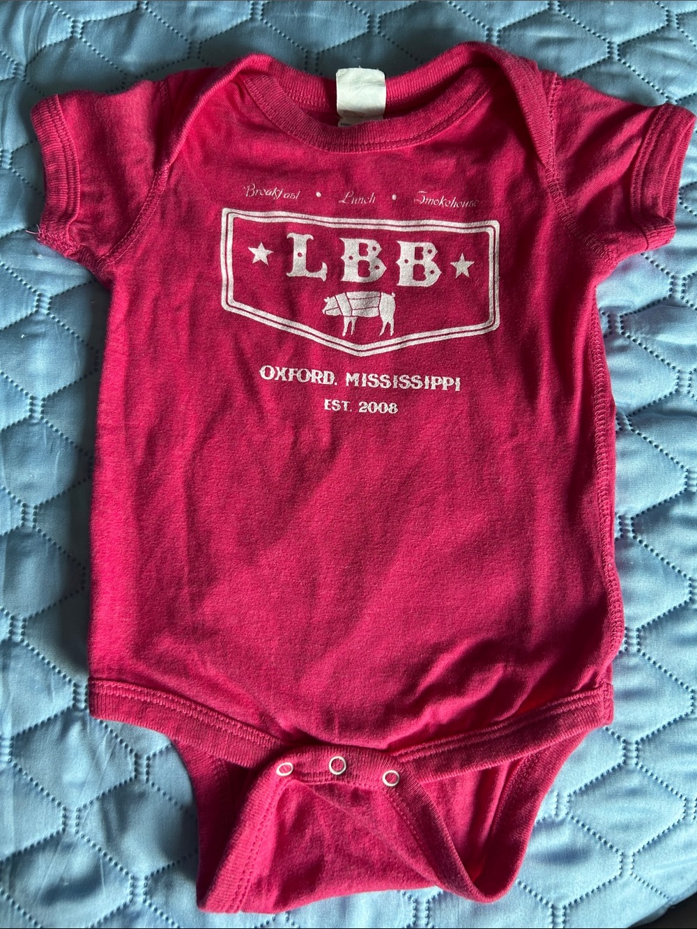 Boden Hot Pink Graphic Baby Onesie